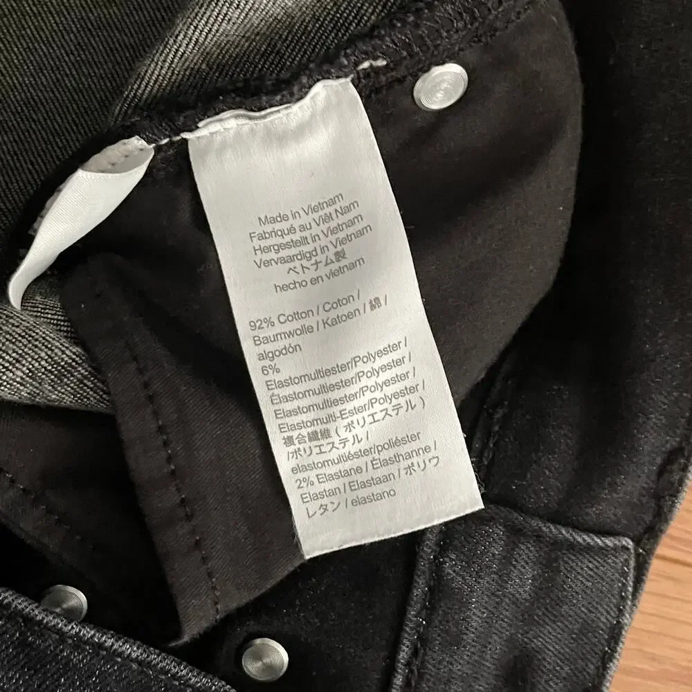 J. Crew Demi Boot Crop Jeans Womens 25 Faded Black Charcoal Raw Hem Kick Flare